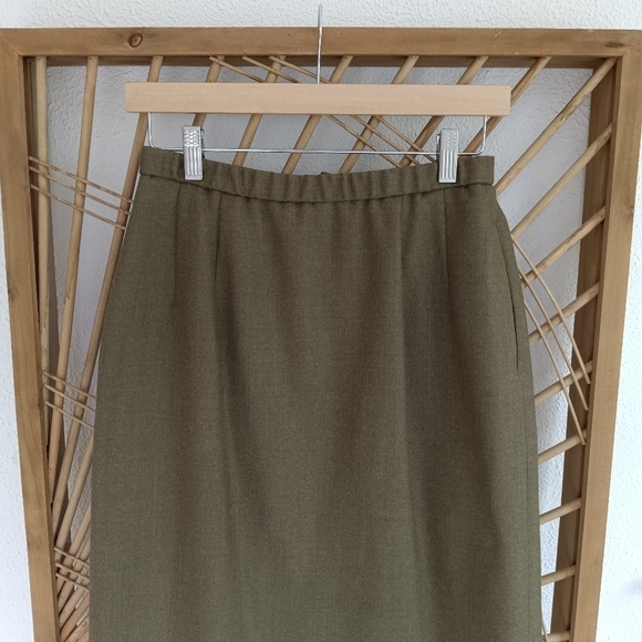 Vintage Pendleton Wool Midi Skirt Green / Size 8 - Picture 3 of 9
